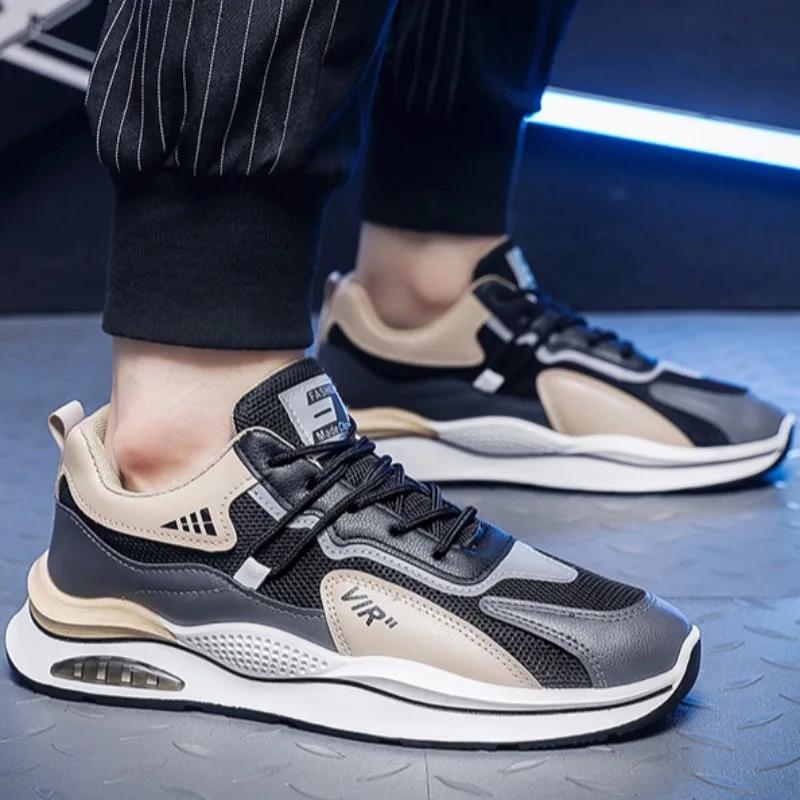Mode Hochwertige Herren-Sneaker Mesh Atmungsaktive Freizeitschuhe Luftkissen Laufschuhe für Herren Schnürschuhe Plateauschuh Tenis Masculino