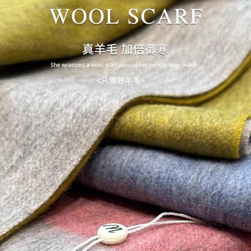 Designer! Color Matching Narrow Version 100 Pure Wool Scarf Women's Winter Couple Commuting Advanced Sense Warm Scarf