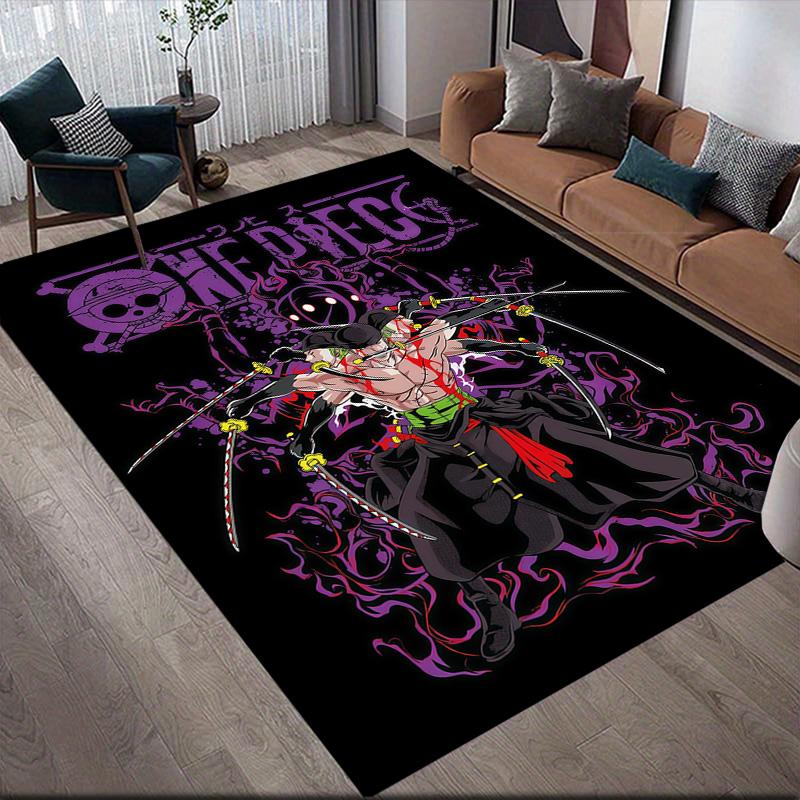 Zoro Theme Anti-Slip Floor Mat, Rectangular Carpet for Bedroom, Sofa Area & Living Room, Perfect Home Decor