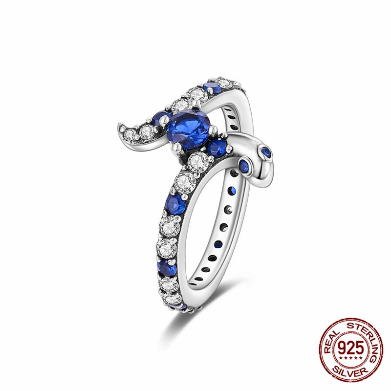 Brand New 100% Genuine 925 Silver Women's Ring Original Heart Crown Rose Gold Crystal Engagement Ring Wedding Anniversary Jewelr