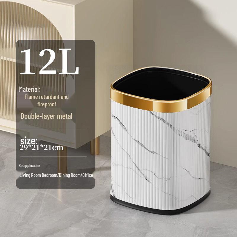 Pattumiera Moderna di Lusso con Motivo in Marmo per Cucina, Bagno e Camera da Letto