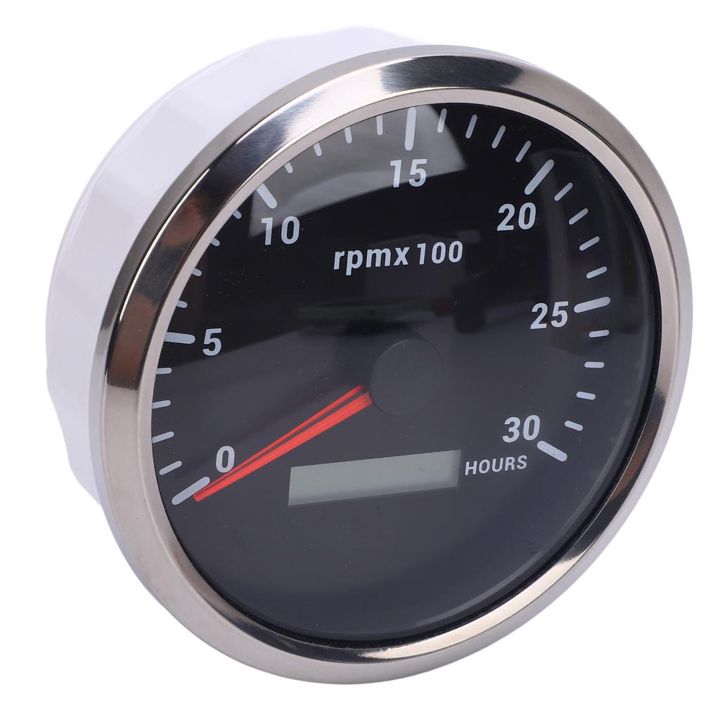 110mm 4 3 8in Tachometer 7 Color Backlight DC 9 32V 3000RPM Gauge with Hour Meter for Car Yacht RV Boat Truck Black