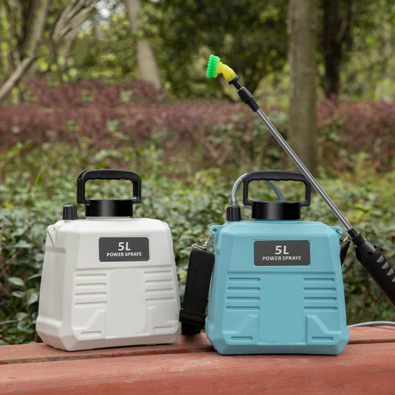Spruzzatore da Giardino Elettrico 5L Manico Ricaricabile 4 Modelli di Nebulizzazione Lancia Telescopica Spruzzatore d'Acqua per Giardino