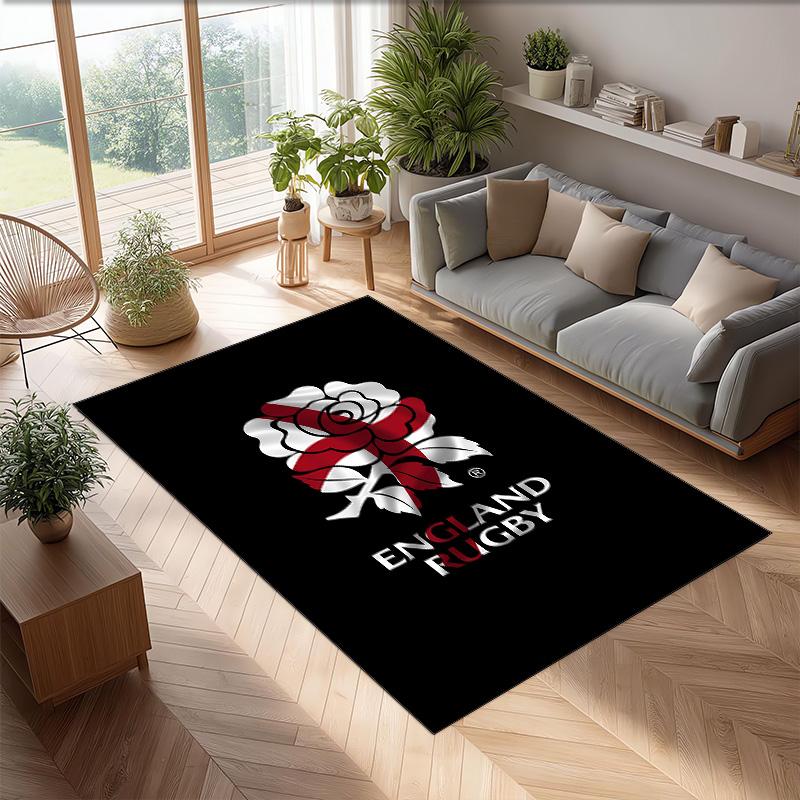 England rugby Printed Flannel Area Rug Non Slip Soft Polyester Floor Carpet Indoor Decor Mat for Bedroom Living Room Sofa