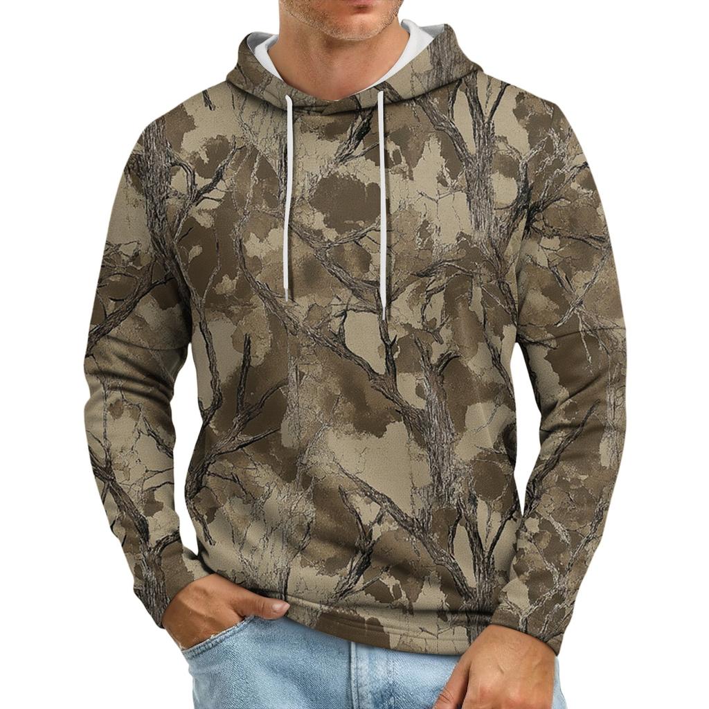 Men's Loose-fitting Casual Camouflage Print Hooded Sweatshirt