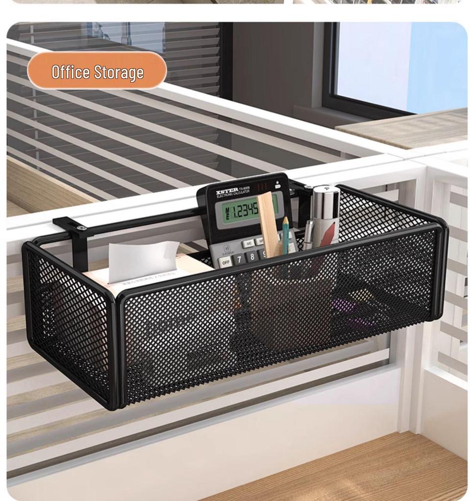 Adjustable Dormitory Bedside Hanging Storage Basket & Rack
