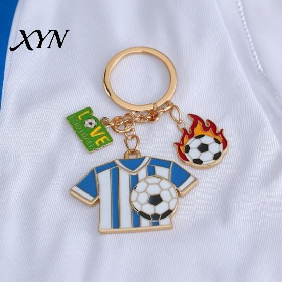 Football Fan Gift Peripheral Keychain, Jersey Keychain with Alloy Enamel Color, Lightweight Portable Sports Accessory