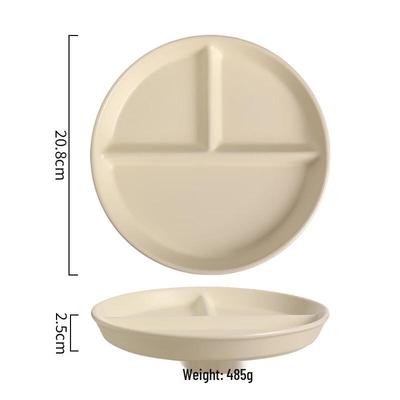 ZISIZ Okrągły ceramiczny talerz śniadaniowy z przegródkami