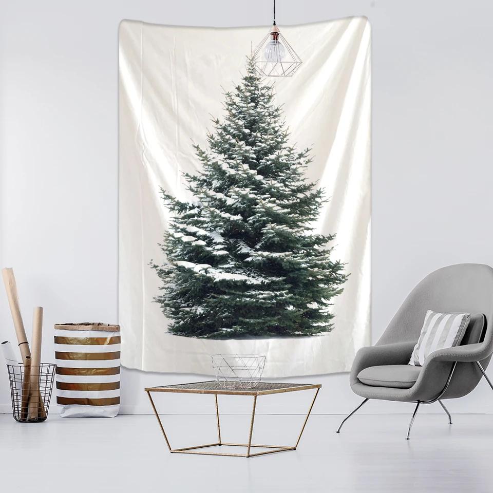New Year Christmas Tree Tapestry Ornament Wall Hanging Tapestry Carpet Xmas Home Deocr Yoga Pad Bedspread Beach Mat Gift