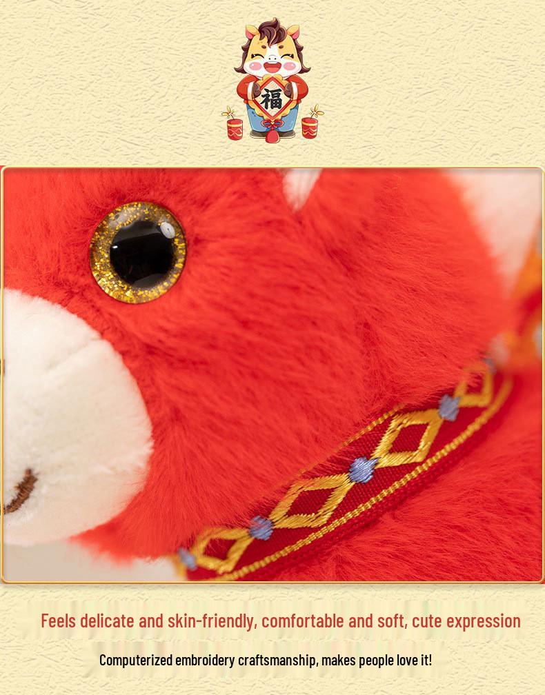 Adorable Chinese-Style Flying Horse Plush Toy Pendant - Year of the Horse Mascot Ornament Gift