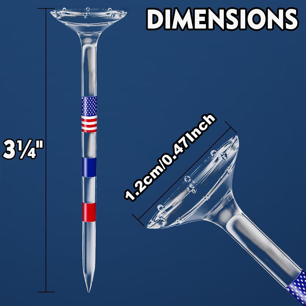 10PCS Golf Tees Reduces Friction and Side Spin 3-1/4 Inch Plastic Golf Tees USA American Flag Golf Plastic Tees Gifts for Men