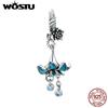 WOSTU Daisy Flower Series Charms 925 Silver Spacer Beads Dangle Charms Fit Bracelets DIY Jewelry