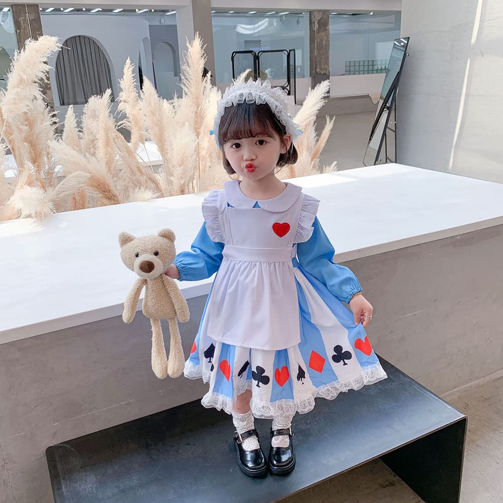 Alice Maid Halloween Long Princess Set [RPFLQ] Dress, Girls' Cosplay, Costume, Apron, Sleeves, Costume, Cute, Moe, Event, Activities, 3-Piece (90)