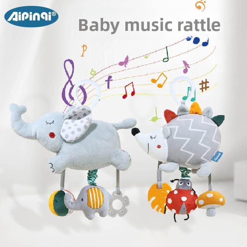 Hedgehogs Elephants Plush Baby Rattle Toy With Hanging Clip For Infant Development And Sensory Stimulation