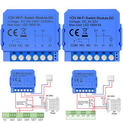 Für Tuya WIFI Null-Kontaktieren Trocken-Connect Low-Spannung Smart Switch 12 24VDC Low-spannung Intelligente schalter Breake AC110V-240V