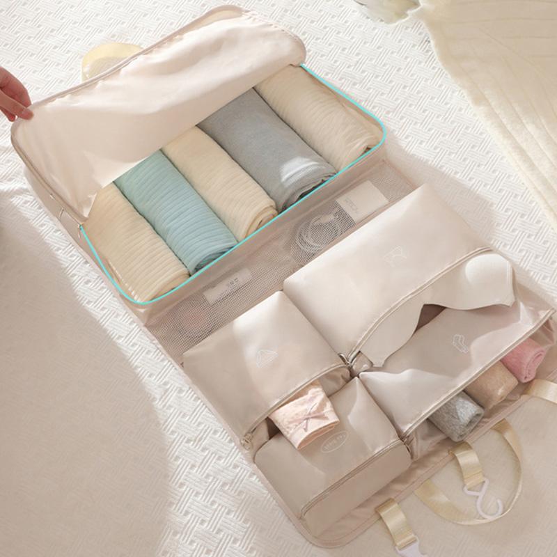 7 In 1 Travel Storage Bags Set for Down Jackets Clothes Underwear Organizer Packs Luggage Essential Organizer with Separate Compartments