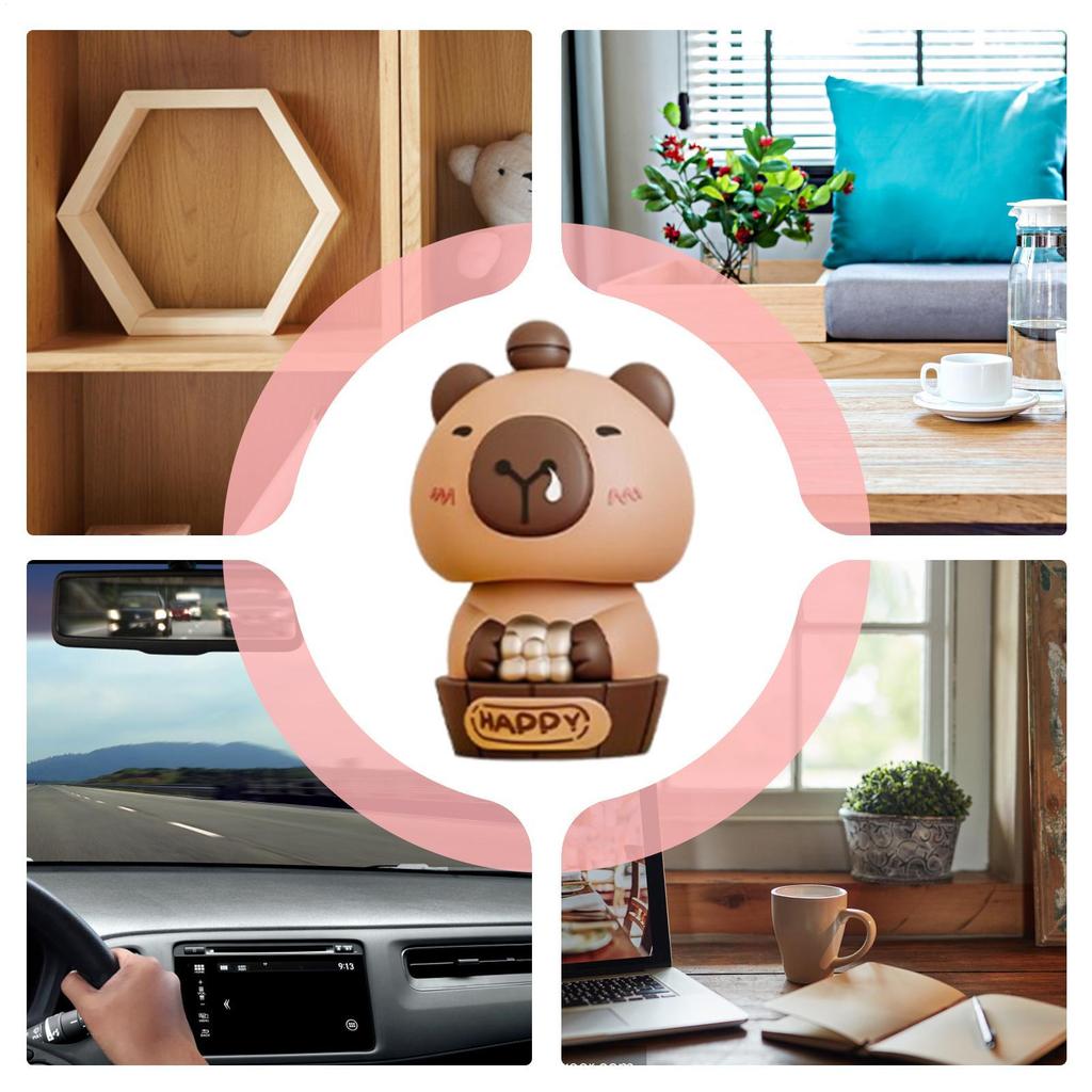 Car Dashboard Ornaments Capybara Solar Dancing Figures Vehicle Interior Accessories For Tabletop Console Daily Driving Truck