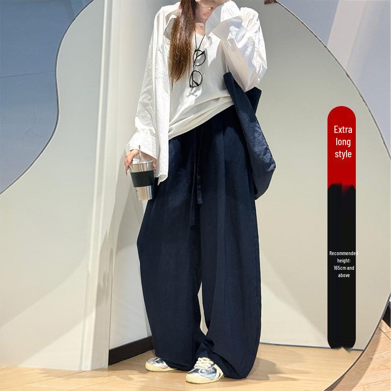 Women's Tencel Linen Wide-Leg Pants - Autumn 2025, Lightweight, Loose Fit, Straight-Leg, Sun Protection Casual Wear.