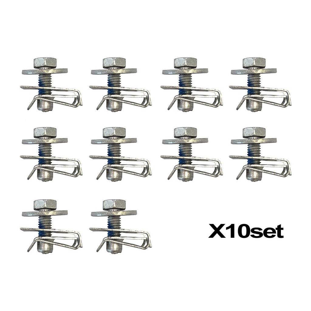 20pcs/10set Universal Under Engine Cover Undertray Clips M6 Body Bolt U-nut Screws Retainer Splash Shield Guard