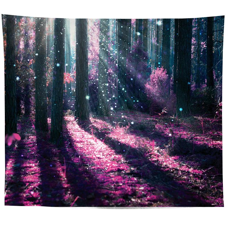 Wall Hanging Tapestry Psychedelic Nature Mountain Seascape Fog Forest Landscape Printed  Living Room Bedroom Home Decor