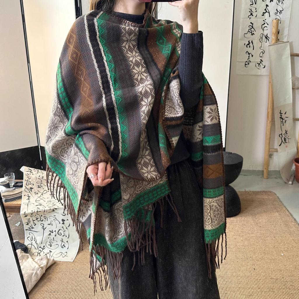 Ethnic Style Shawl Cardigan: Kawanishi Grassland Women's Xinjiang Travel Cloak Cape