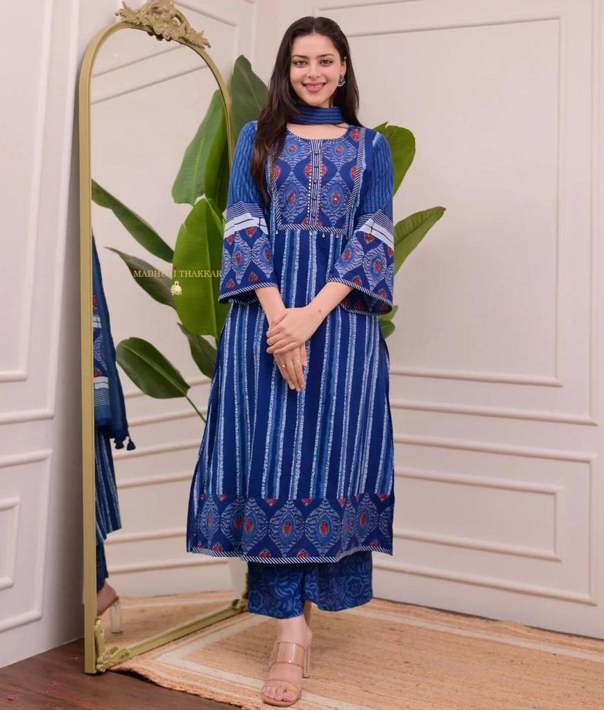 Indian Pakistani Designer Kurta Pant Dupatta Set Women Bollywood Top Tunic Kurti Salwar Suit Dress