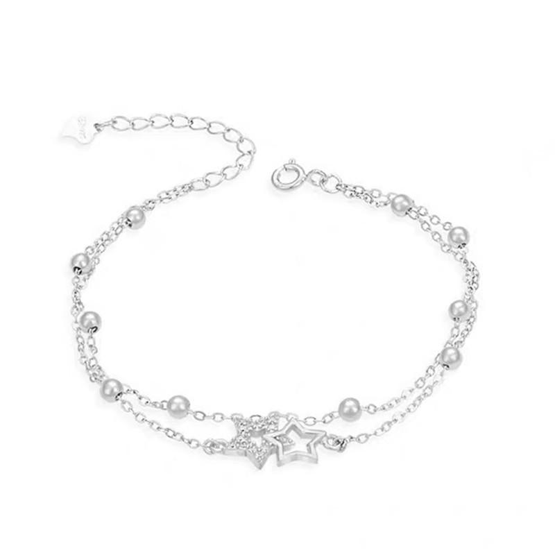 Double Layer Star Bracelet For Women Minimalist Celestial Jewelry Dainty Gift For Best Friend And Students