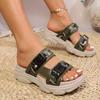 Fashion LazySeal Summer Women Sandals Buckle Design Black White Platform Sandals Comfortable Women Thick Sole Beach Shoes