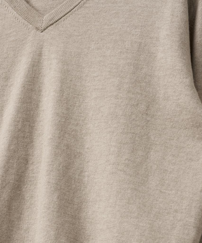 ANOTHER OFFICE WOMEN W. Peachskin V-Neck Pullover (Oatmeal)