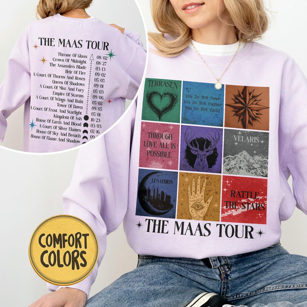 Unisex Sarah J Maas Eras Tour Comfort TShirt The Mass Tour Acotar Crescent City Merch Throne Of Glass Merch Y2K Top Streetwear