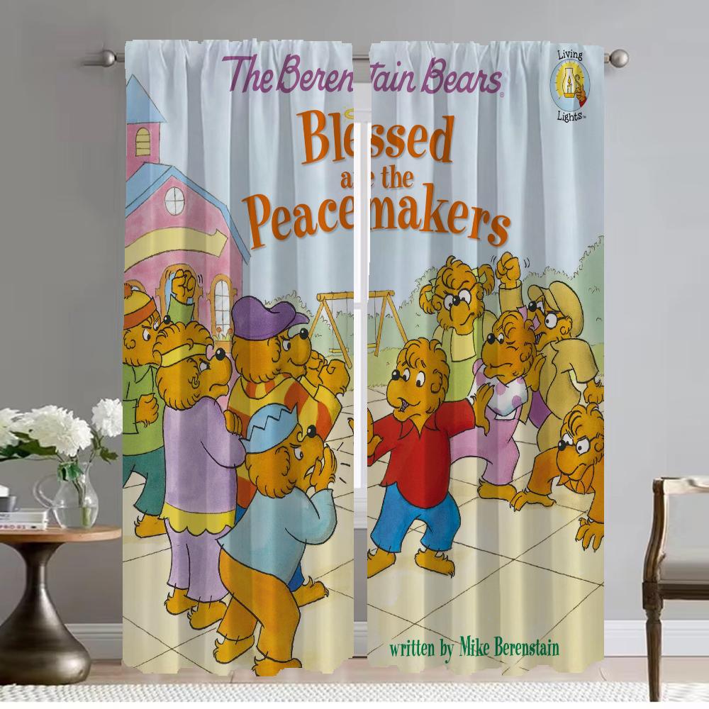 

Berenstain Bears Curtains Child Room Home Interior Camera Window Curtain Panel Halloween Decoration Made Of Polyester W100*H130(CM)-Rod Pocket&2PCS