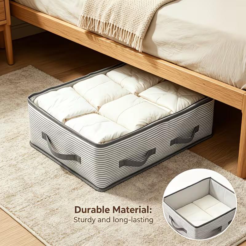 Bolsa Organizadora Grande para Almacenamiento de Ropa Plegable de Tela No Tejida Organizador de Armario con Ventana Transparente Almacenamiento Debajo de la Cama para Ropa Manta Ropa de Cama