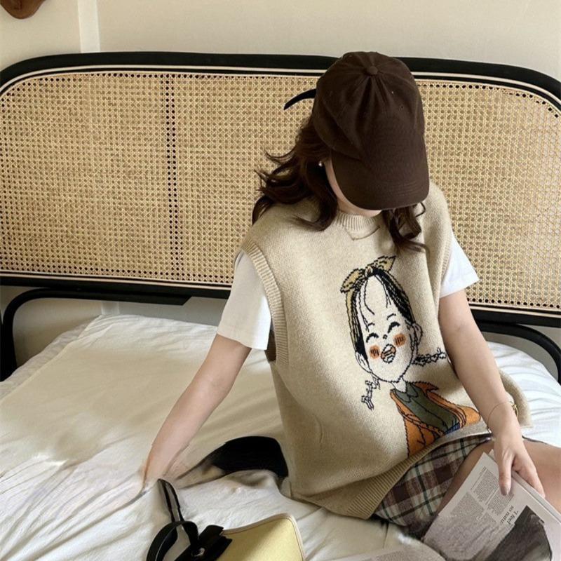 DIMANAF 2023 grande taille gilet grande taille automne femmes motif imprimé pulls tricot mode surdimensionné violet basique style décontracté pull ample