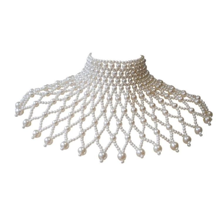 Elegant Faux Pearls Shoulder Necklace For Women Perfect For Pageants Proms Party Wedding Photo Props