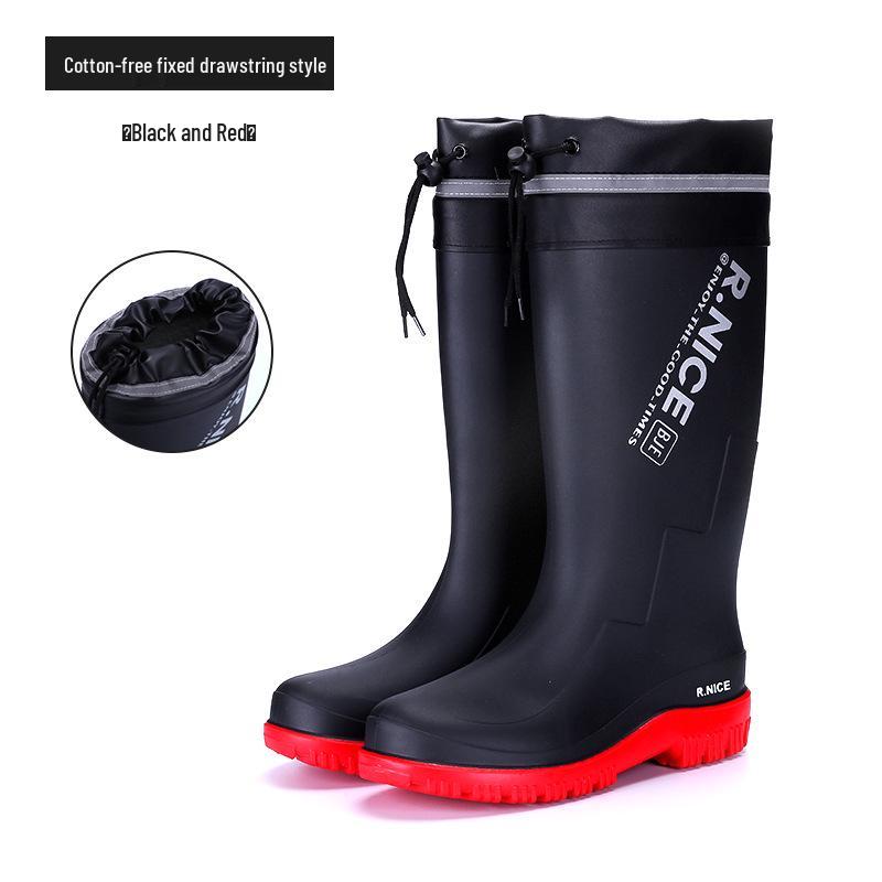 Men's British-Style Non-Slip Warm Rain Boots - 2024 Korean-Inspired Comfortable Long Boots