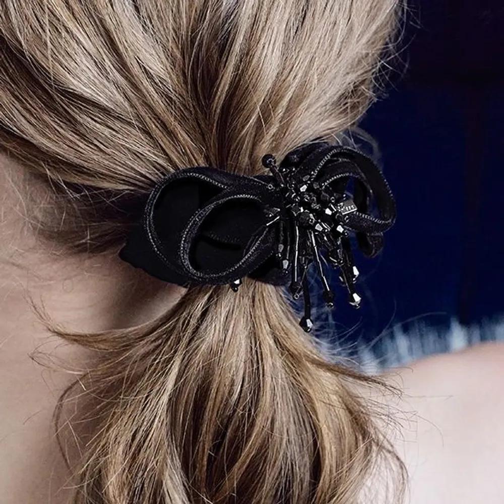 Bead Drop Velvet Scrunchie JP-25-162S black