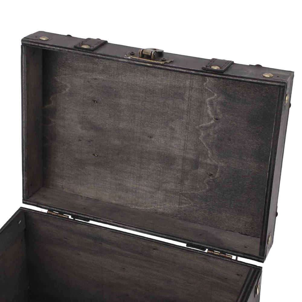 Large Wooden Storage Box Grey Antique Storage Box Wooden Jewelry Box Home Bedroom Decor