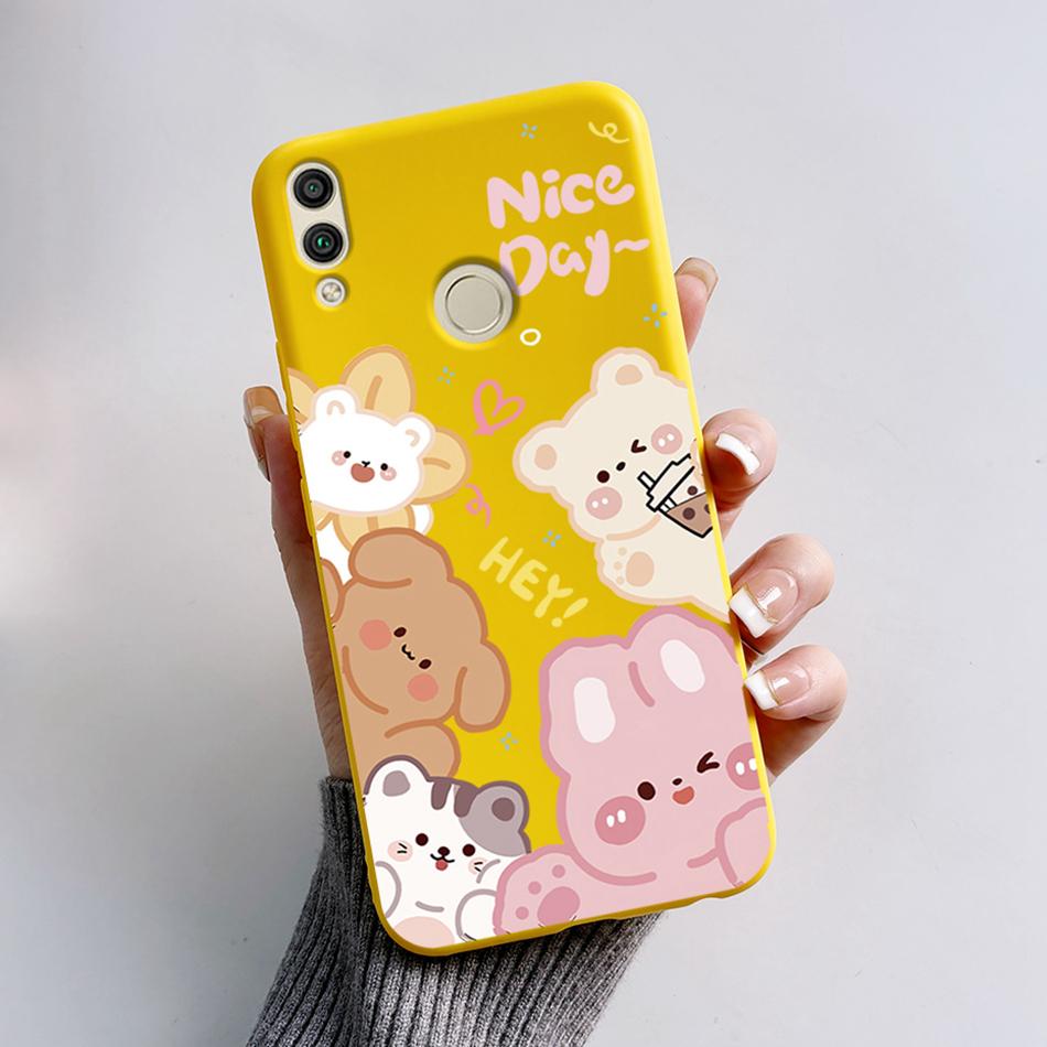 For Huawei Honor 8X Case Honor8X JSN-L22 JSN-L21 Bear Phone Case Soft TPU Cover Funda For Honor 8C BKK-L21 BKK-LX1 Honor8C Capa