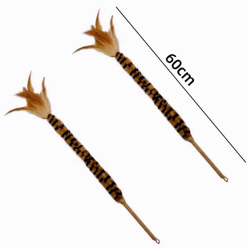 Cat Toy Feather Cats Teaser Sticks Plush Wool Cat Toys Interactive Bite-resistant Rope Feather Cats Toys with Bell Pet Products