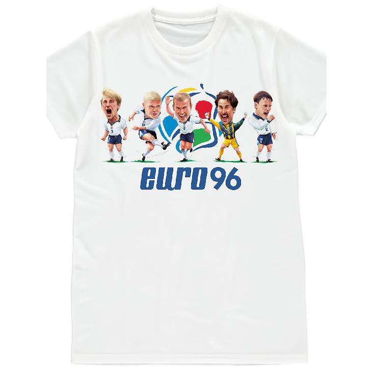 Fantastic Men S Crew Neck Novelty T-Shirt Featuring Caricatures of England Football Legends from Euro 96, Including Gazza, Pearce, Shearer, S