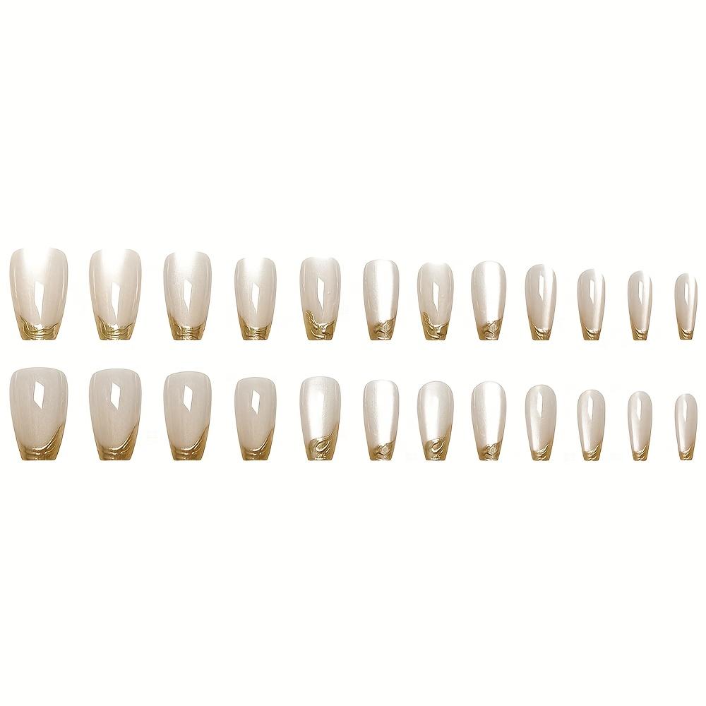 Glänzende Aufdrücknägel Kurz-T Falsche Nägel mit Glitzerakzenten, Einfach anzubringende Falschnägel für den täglichen Gebrauch & besondere Anlässe, Nagelzubehör