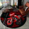 3D Retro Vintage Motorcycle Cartoon Round Area Carpet Rug for Living Room Bedroom Kid Playroom Decor,Pet Area Rug Non-slip Gift