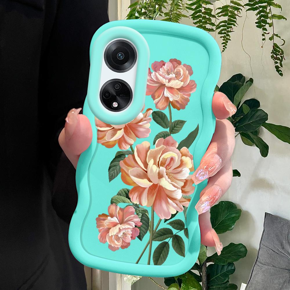 

Окрашенный узор Big Wave Edge Мягкий силиконовый материал Macaron чехол для телефона противоударный защитный резиновый чехол для OPPO Reno Realme Realme C30S синий