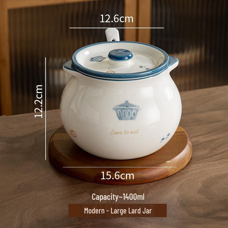 Japanese Ceramic Seasoning Jar with Lid and Spoon - Cute, High-Temperature Resistant Storage for Your Kitchen
