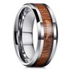 8mm Herren Schwarze Titan Eheringe Koa Holz Inlay Edelstahlringe für Männer Ehering Jahrestag Geburtstagsgeschenk