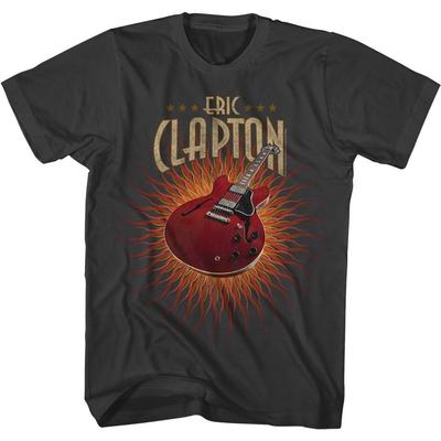 Eric Clapton Kytara Plameny Kouř Hudba Tričko