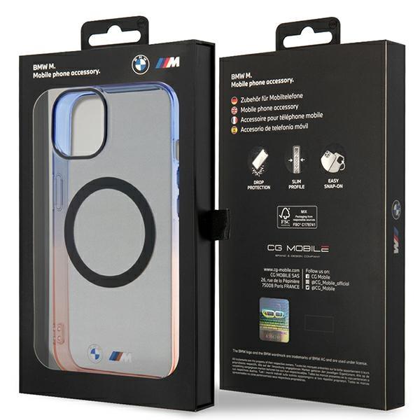 BMW BMHMP14SHTGE case iPhone 14 / 15 /13 6.1" gray/gray hardcase Gradient Bumper MagSafe