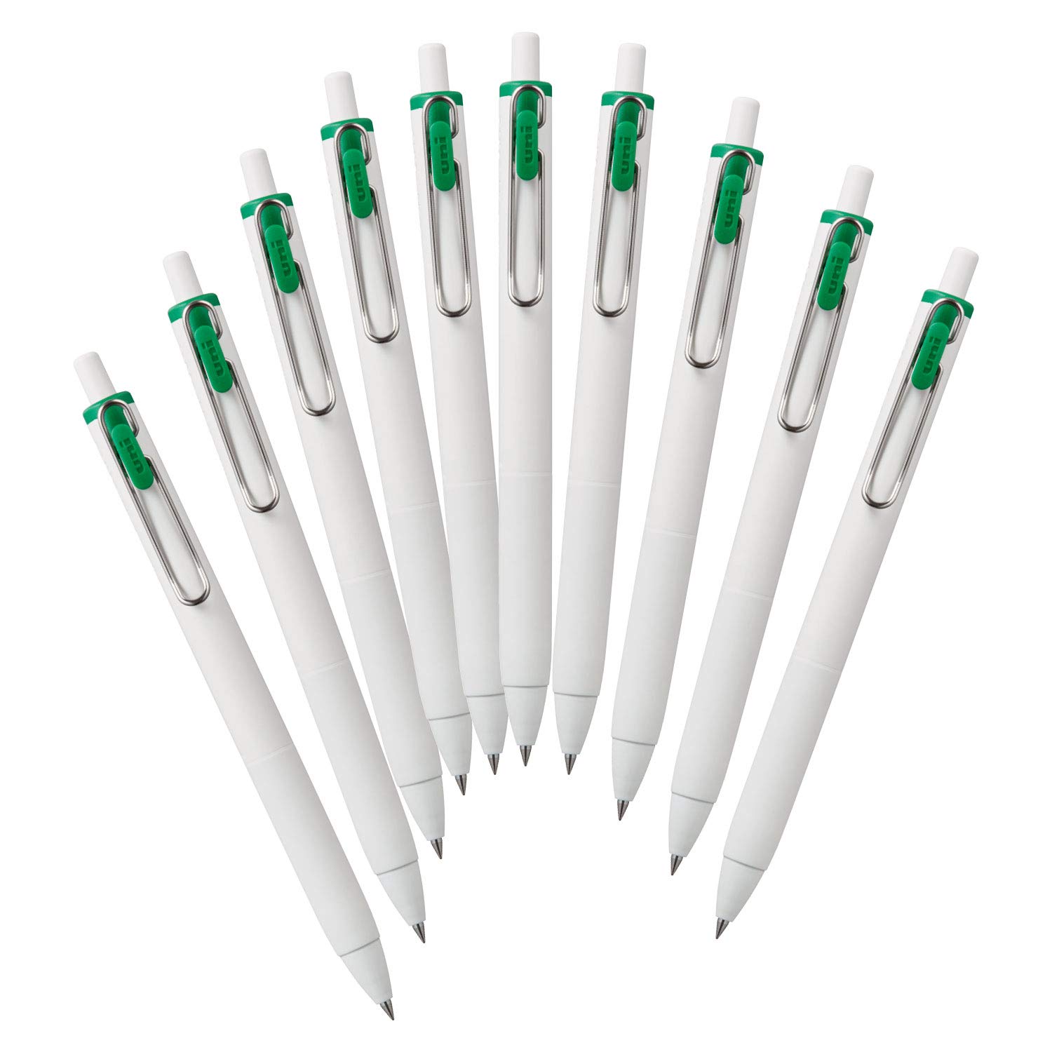 Mitsubishi Pencil One Гелевая шариковая ручка Зеленая коробка Uni-ball 0,38 10 ручек UMNS38.6 зелёный