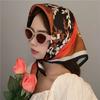 Floral Print Silk Scarf Women Fashion 70*70cm Square Scarves Hijab Female Neckerchief Soft Neck Ties