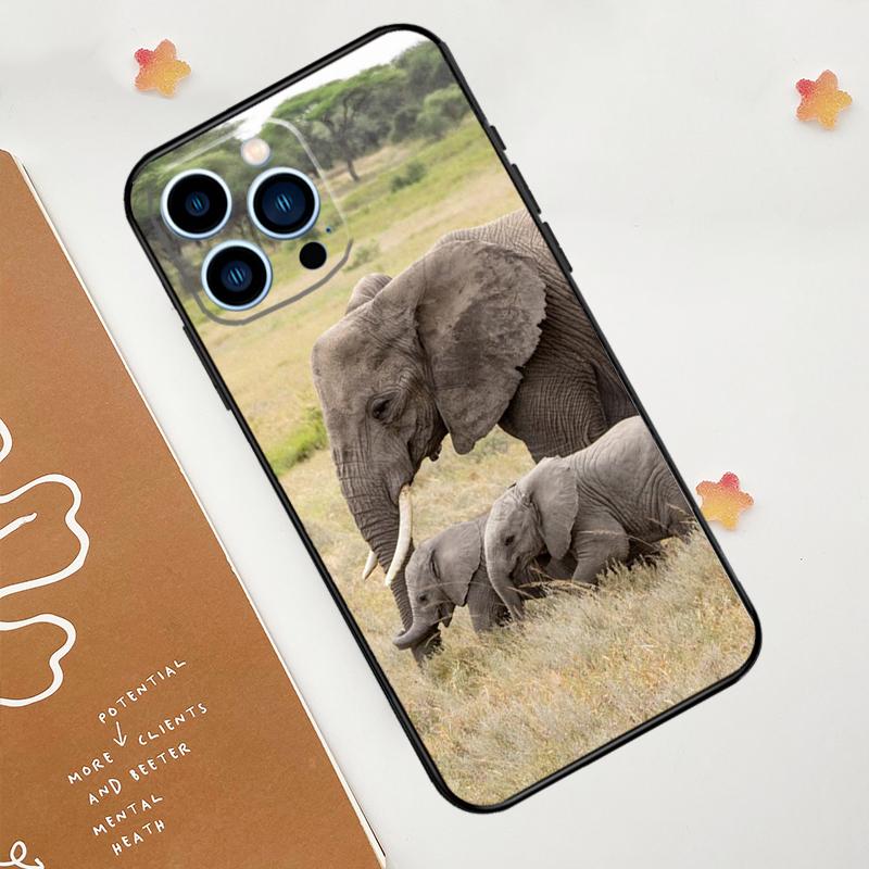 Elephant Baby Nature Phone Case For iPhone 17 Pro Max 11 14 15 16 Pro Max 12 13 mini 16 Plus 16e 17 Air Funda